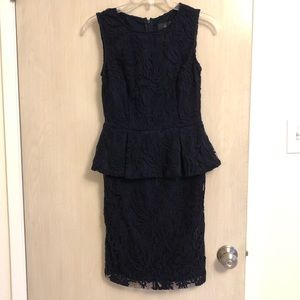 Black Lace Adrianna Papell Peplum Dress